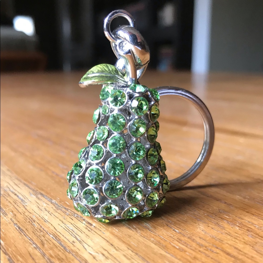 Rhinestone pair keychain Green